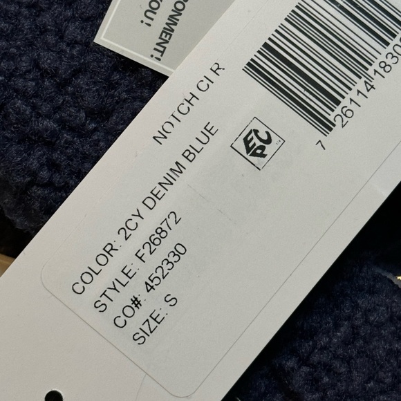 FRENCH CONNECTION Faux Shearling Teddy Coat S 21” p2p Denim Blue $200 Retail NWT - Picture 10 of 13